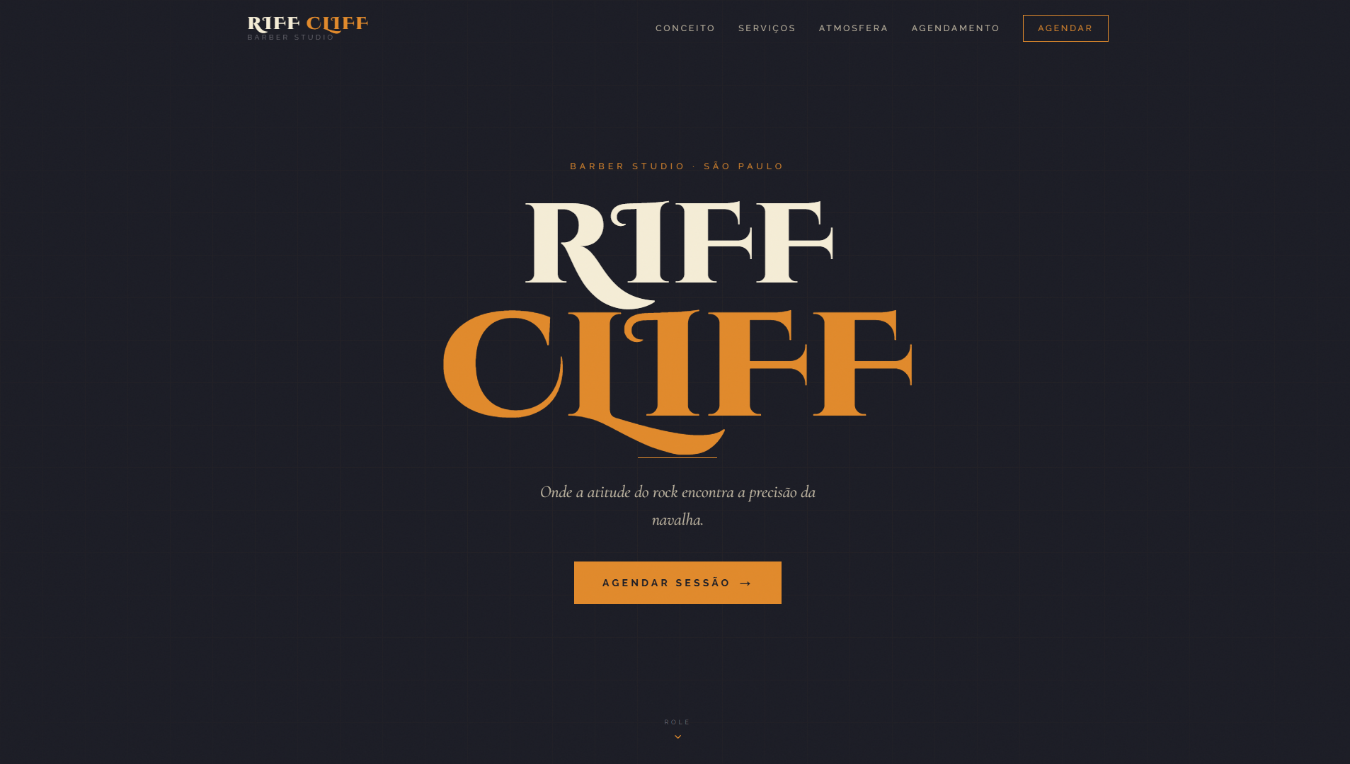 Screenshot do site Riff Cliff Barber Studio